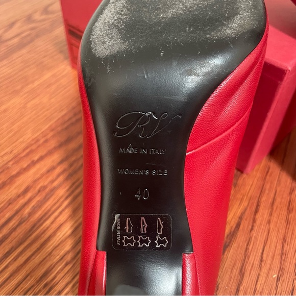 Roger Vivier logo embossed red heeled mules size 40 - Picture 5 of 5